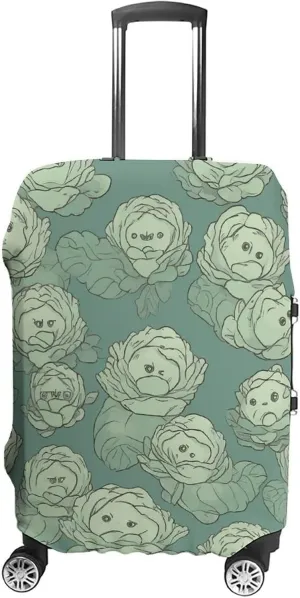 Anti-Scratch Luggage Cover Cabbage Pattern Printed Luggage Case Protector Washable Suitcase Covers Elastic Suitcase Protector for Size XL (30-32 inches) Luggage