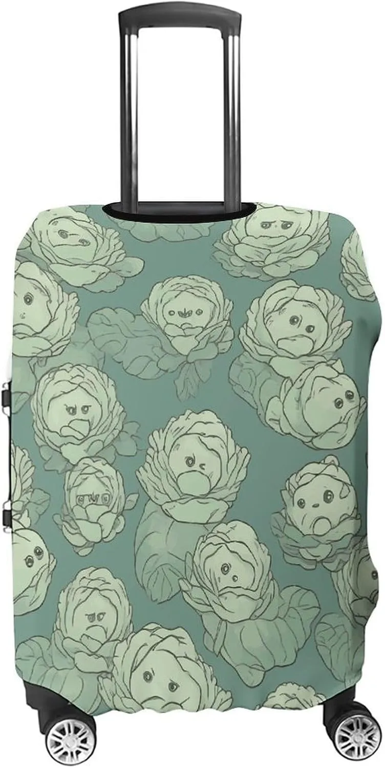 Anti-Scratch Luggage Cover Cabbage Pattern Printed Luggage Case Protector Washable Suitcase Covers Elastic Suitcase Protector for Size XL (30-32 inches) Luggage