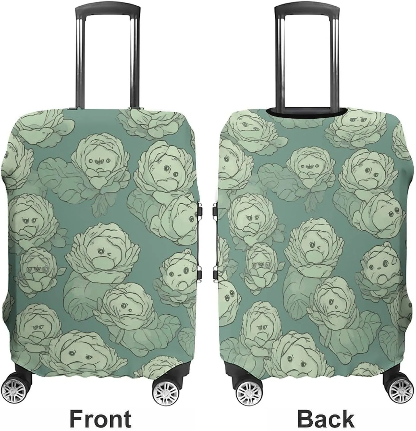 Anti-Scratch Luggage Cover Cabbage Pattern Printed Luggage Case Protector Washable Suitcase Covers Elastic Suitcase Protector for Size XL (30-32 inches) Luggage
