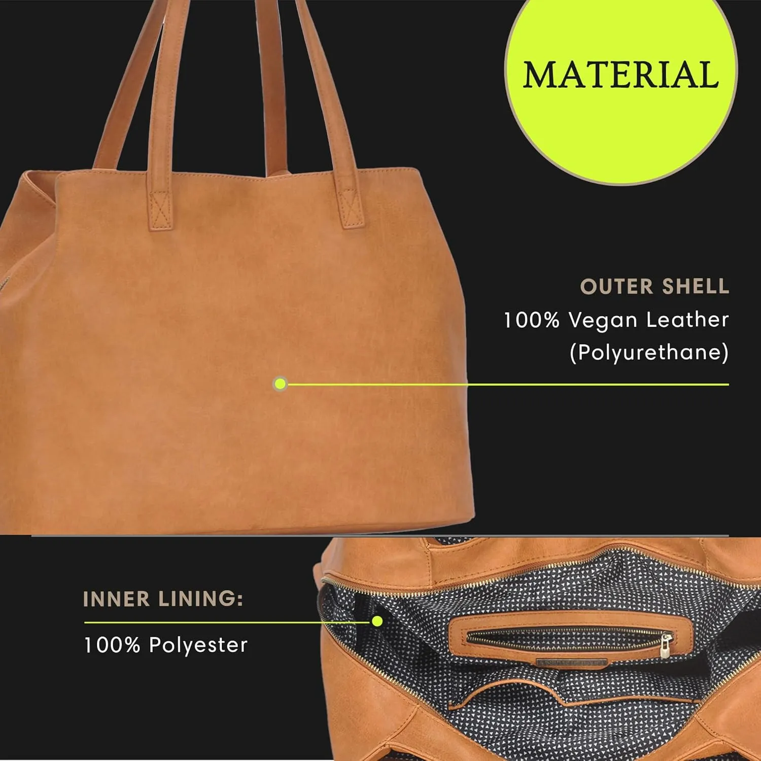 Antik Kraft Erica Tote | Dual Top Handle Tote Bag for Women | Vegan Leather Top-Handle Shoulder Bag