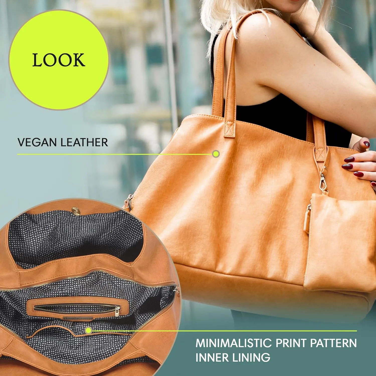 Antik Kraft Erica Tote | Dual Top Handle Tote Bag for Women | Vegan Leather Top-Handle Shoulder Bag