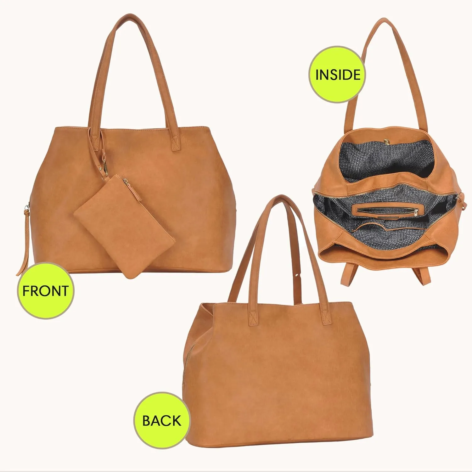 Antik Kraft Erica Tote | Dual Top Handle Tote Bag for Women | Vegan Leather Top-Handle Shoulder Bag