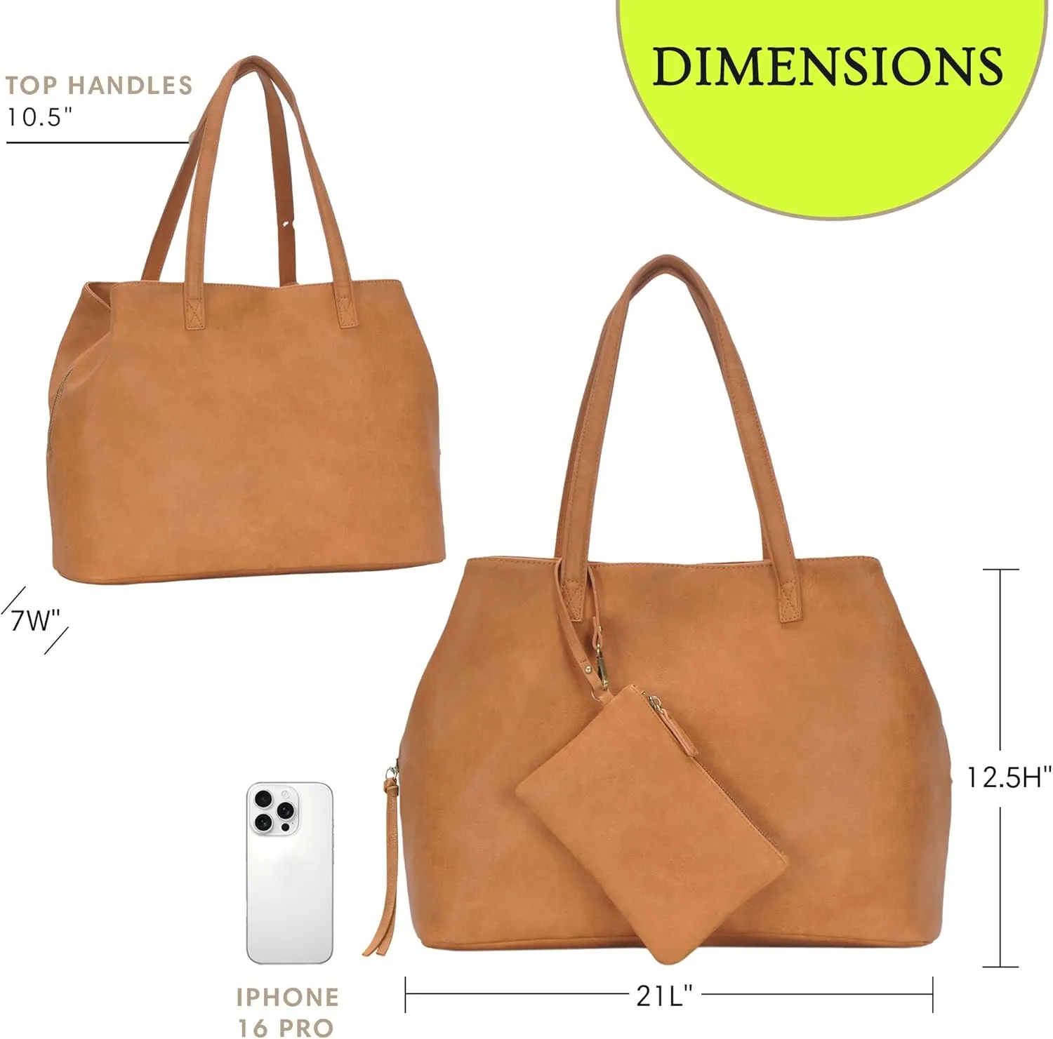Antik Kraft Erica Tote | Dual Top Handle Tote Bag for Women | Vegan Leather Top-Handle Shoulder Bag