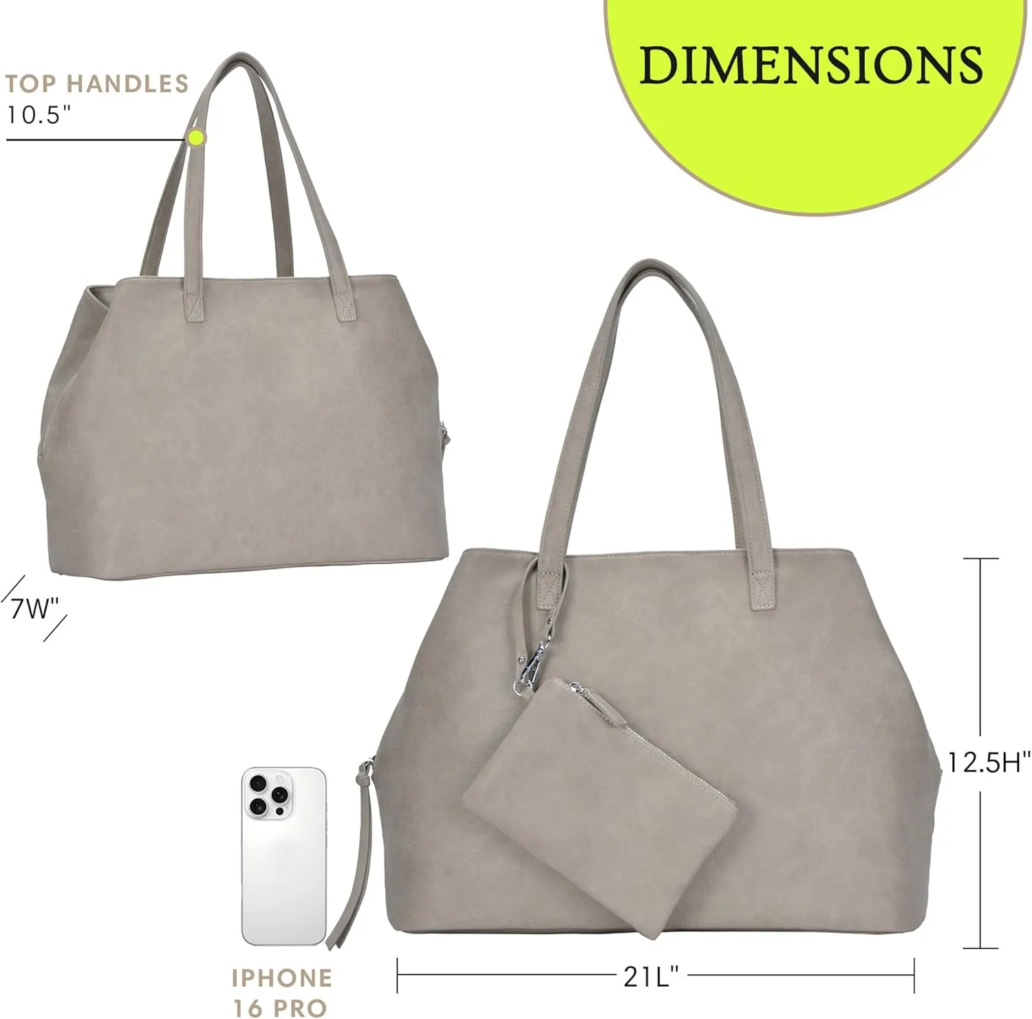 Antik Kraft Erica Tote | Dual Top Handle Tote Bag for Women | Vegan Leather Top-Handle Shoulder Bag