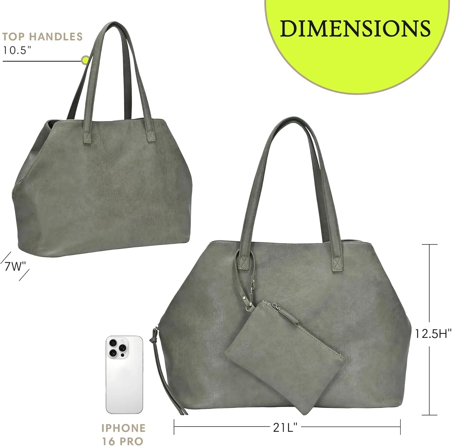 Antik Kraft Erica Tote | Dual Top Handle Tote Bag for Women | Vegan Leather Top-Handle Shoulder Bag