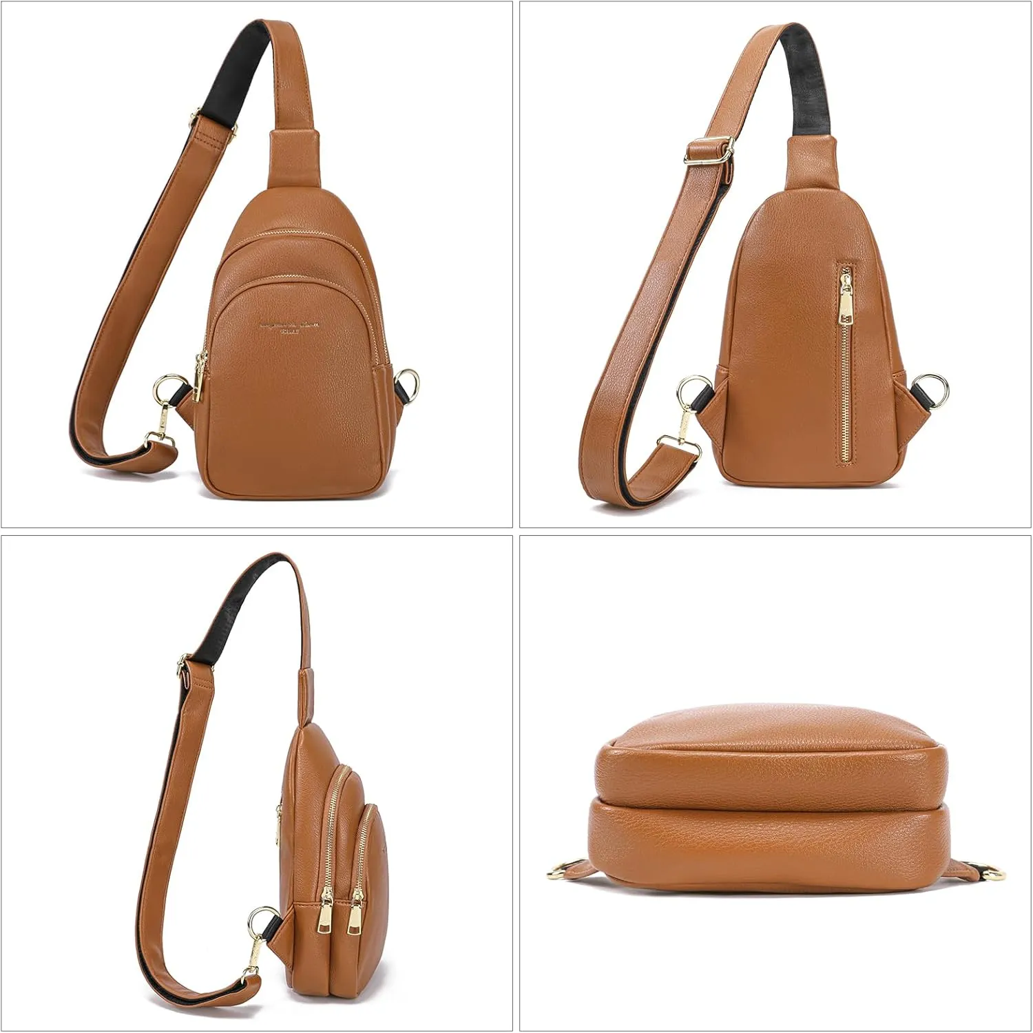 AOCINA INICAT Small Sling Bag Crossbody Vegan Leather Fanny Packs for Women Fashionable Chest Bag for Travel