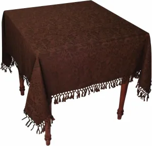 April Cornell 54-Inch by 54-Inch Tablecloth, Song Jacquard Chocolate