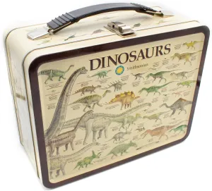 AQUARIUS Smithsonian Dinosaurs Large Fun Box - Sturdy Tin Storage Box with Plastic Handle & Embossed Front Cover - Officially Licensed Smithsonian Merchandise & Collectible