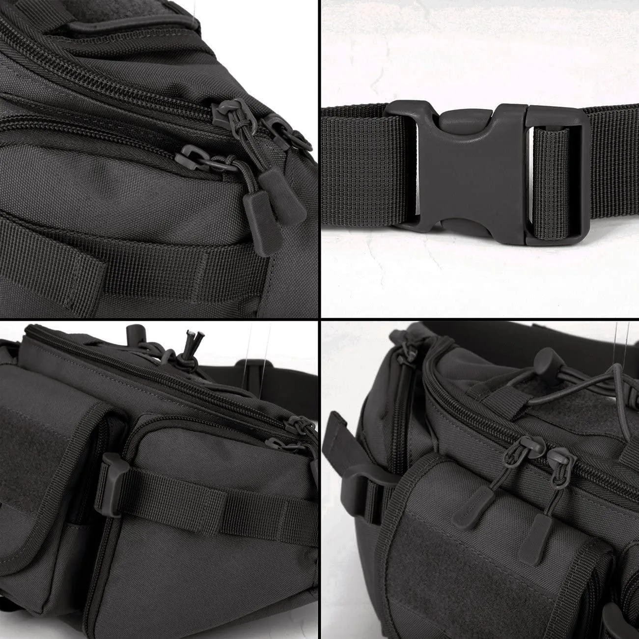 ArcEnCiel Water Resistant Tactical Waist Pack Bag Military Fanny Packs Hip Belt Bag Pouch for Hiking Climbing Outdoor Bumbag