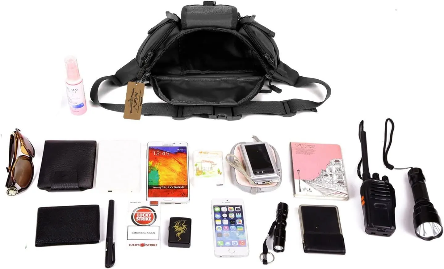 ArcEnCiel Water Resistant Tactical Waist Pack Bag Military Fanny Packs Hip Belt Bag Pouch for Hiking Climbing Outdoor Bumbag