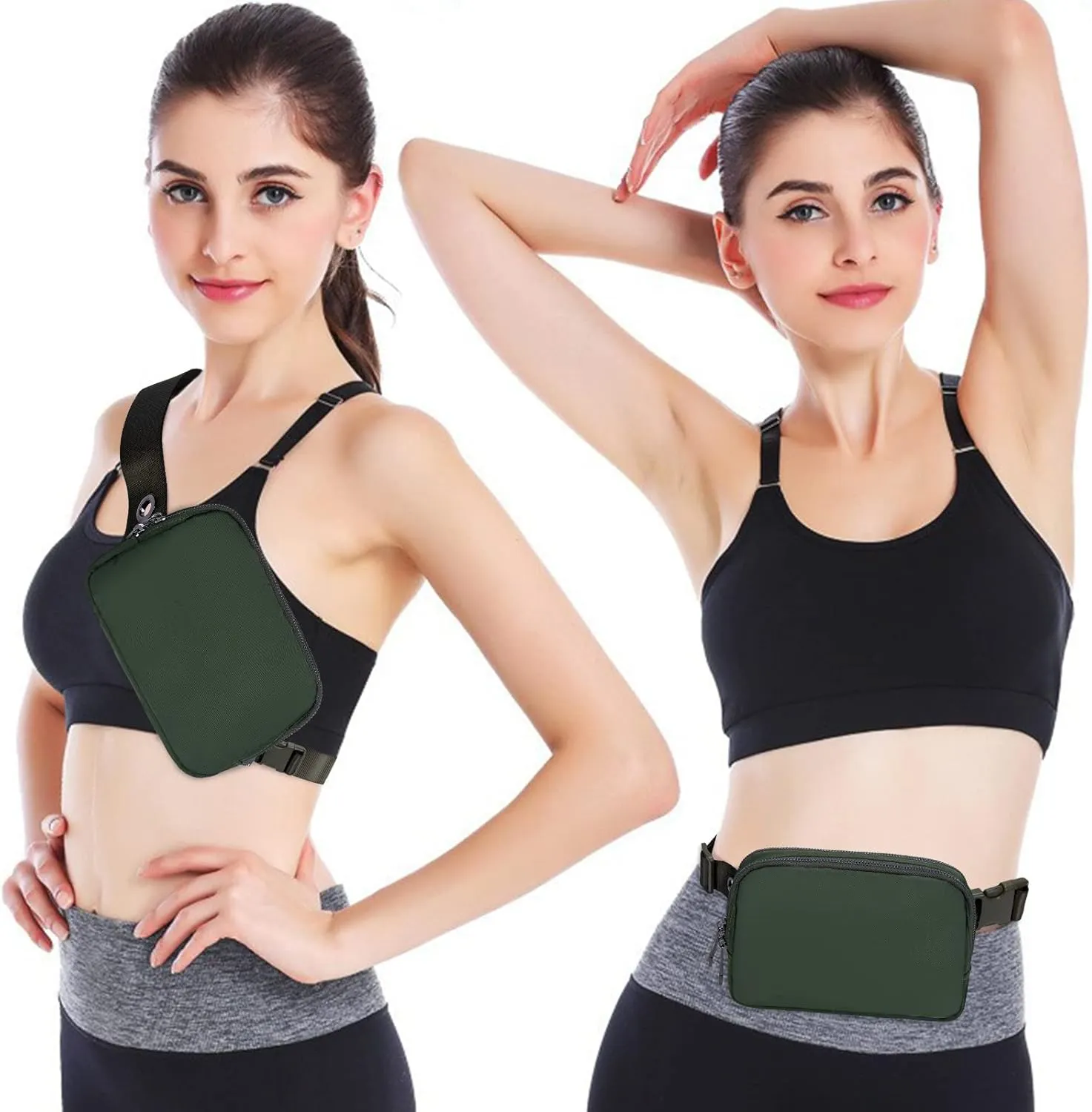 AROME Mini Belt Bag for Women, Fashion Waist Packs Fanny Pack Crossbody Bags with Strap Extender for Women Men, Waterproof Waist Bag Hip Bum Bag for Casual Travel Running Hiking Outdoor Sports