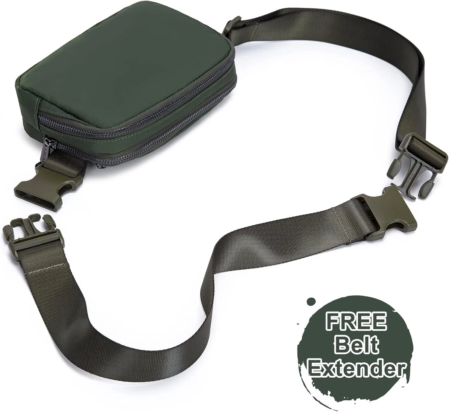 AROME Mini Belt Bag for Women, Fashion Waist Packs Fanny Pack Crossbody Bags with Strap Extender for Women Men, Waterproof Waist Bag Hip Bum Bag for Casual Travel Running Hiking Outdoor Sports