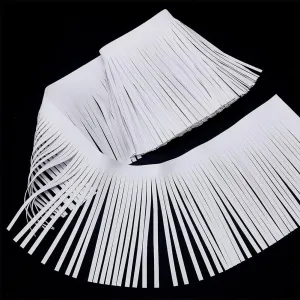 arricraft 3.28 Yards Faux Leather Tassel Trim, 5.9 Inches Double Side Leather Sewing Tassel Fringe for DIY Sewing Crafts Handbag Boots Curtains Tablecloths Embellishment Decoration (White)
