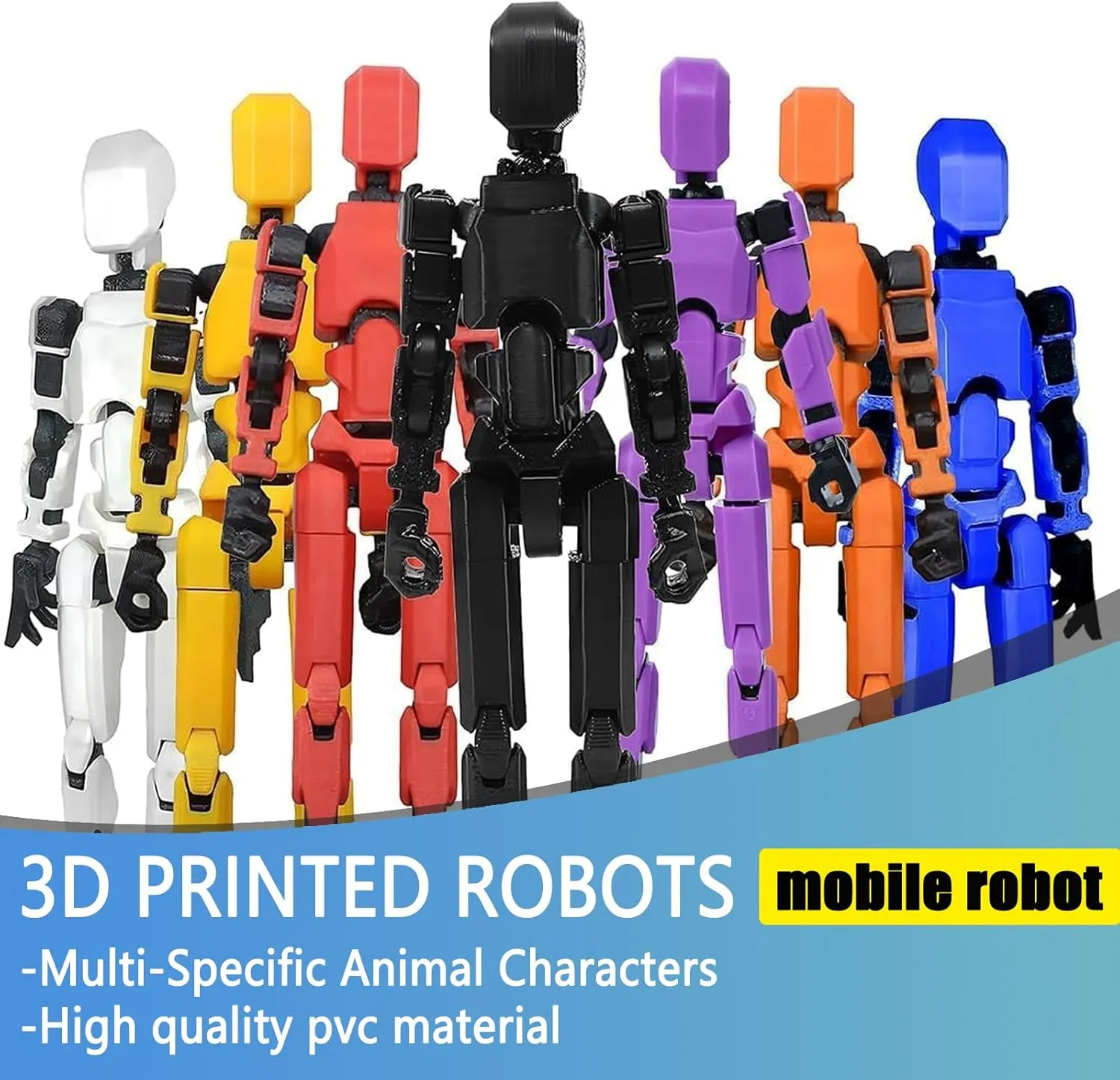 (Assembly Completed)-Titan 13 Action Figure,Lucky Robot 13 Action Figure Set,Nova 13 Action Figures,3D Printed Multi-Jointed Movable Robot Figure,Multiple Accessories (Assembly Completed,9pcs)