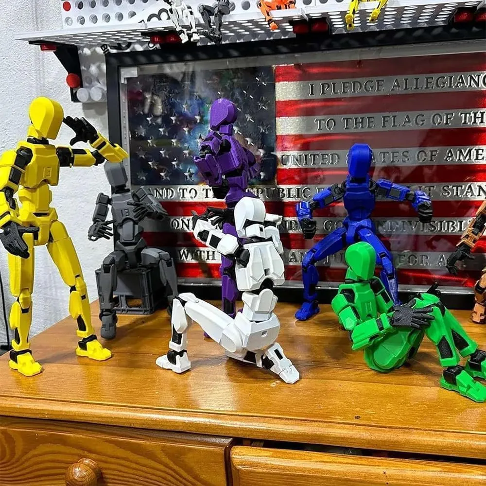 (Assembly Completed)-Titan 13 Action Figure,Lucky Robot 13 Action Figure Set,Nova 13 Action Figures,3D Printed Multi-Jointed Movable Robot Figure,Multiple Accessories (Assembly Completed,9pcs)