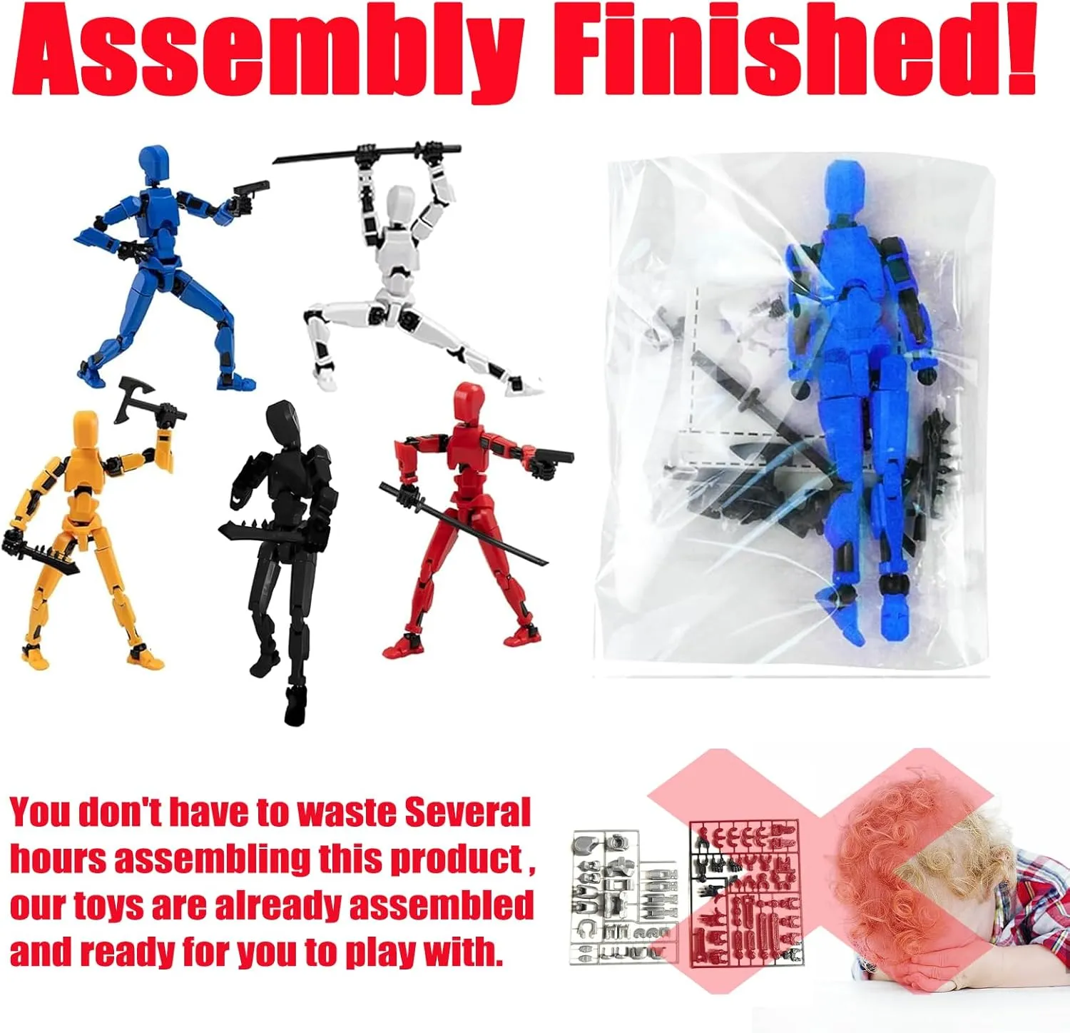 (Assembly Completed)-Titan 13 Action Figure,Lucky Robot 13 Action Figure Set,Nova 13 Action Figures,3D Printed Multi-Jointed Movable Robot Figure,Multiple Accessories (Assembly Completed,9pcs)