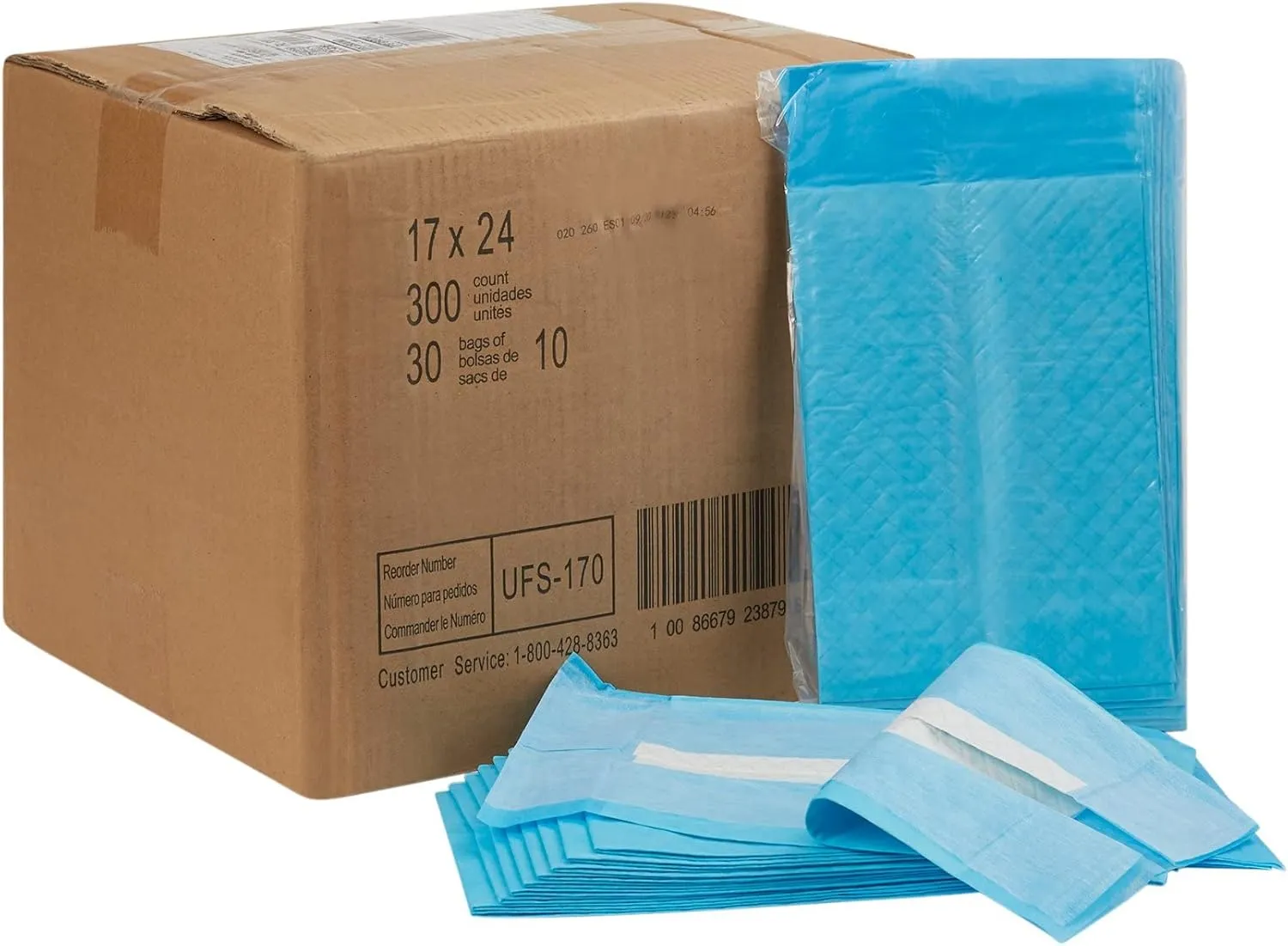 Attends Care Dri-Sorb Underpads, 17"x24" Disposable Absorbent Pad for Skin and Surface Protection, Heavy Absorbency, 300ct Case