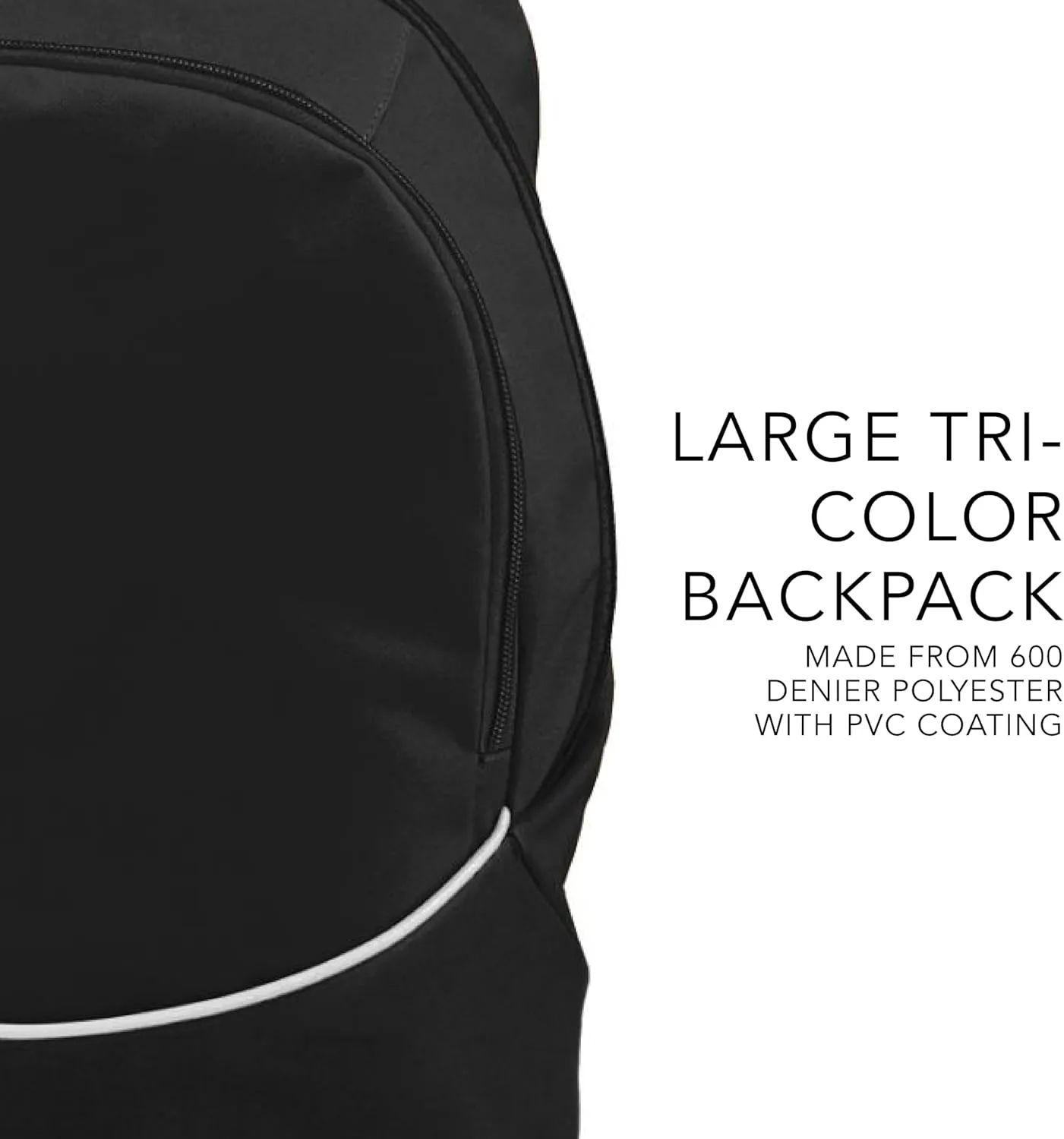 Augusta Sportswear Large Tri-Color Backpack, One Size, Black/Black/White