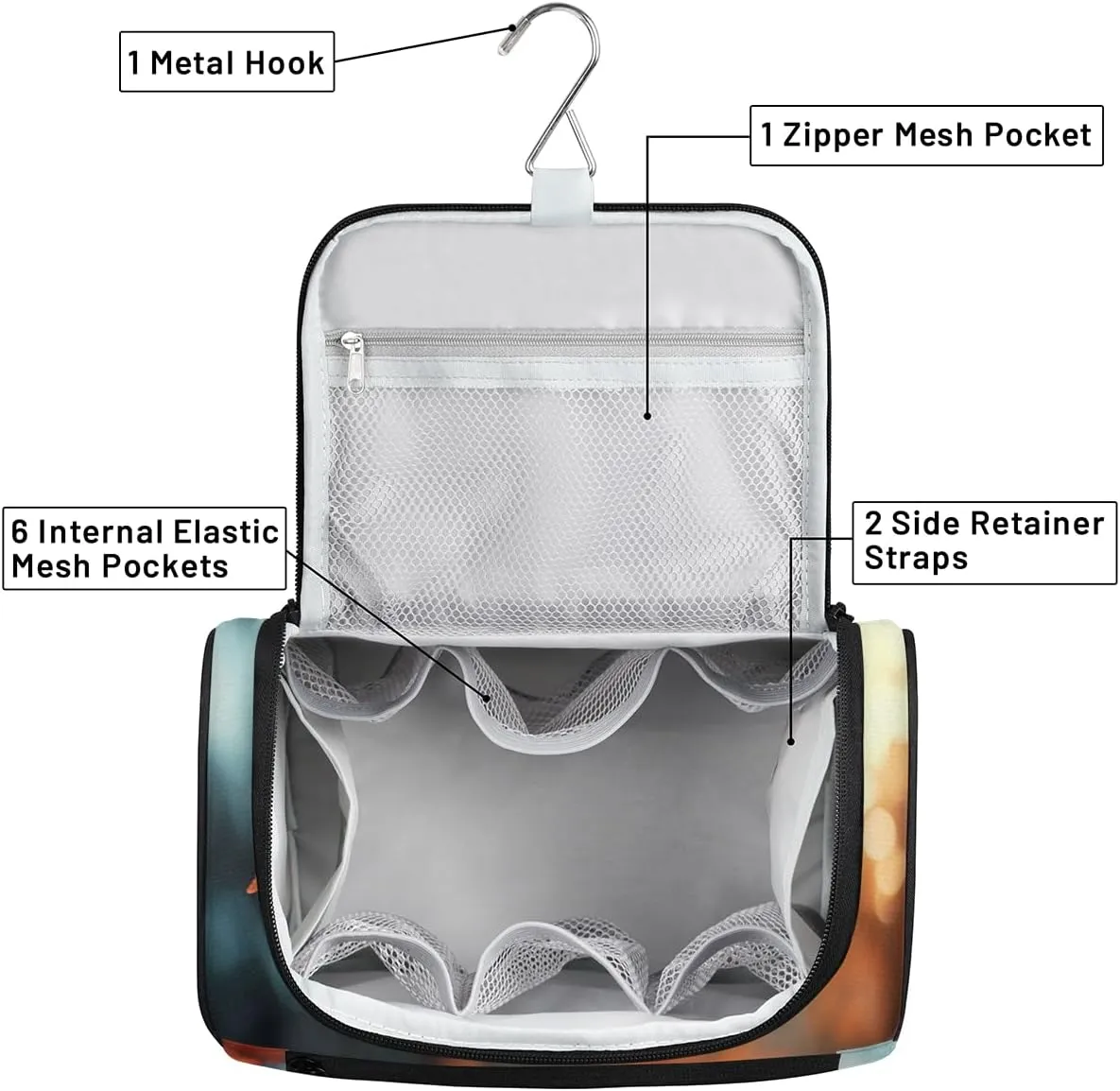 Autumn Sun Fall Leaves Travel Makeup Bag for Women Men Portable Waterproof Cosmetic Bag Toiletry Bag Make up Case Organizer Bathroom Shower Bag with Handle Travel Accessories