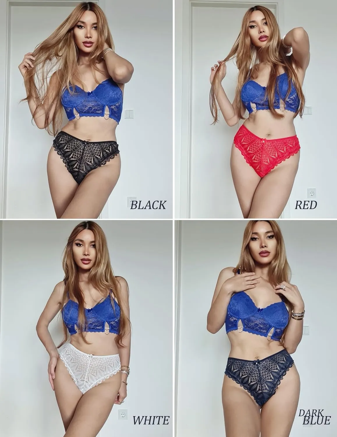 Avidlove Sexy Cheeky Panties for Women Lace Criss Cross Bikini Underwear 1-4 Pack