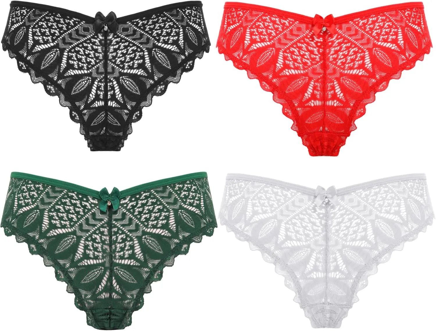 Avidlove Sexy Cheeky Panties for Women Lace Criss Cross Bikini Underwear 1-4 Pack