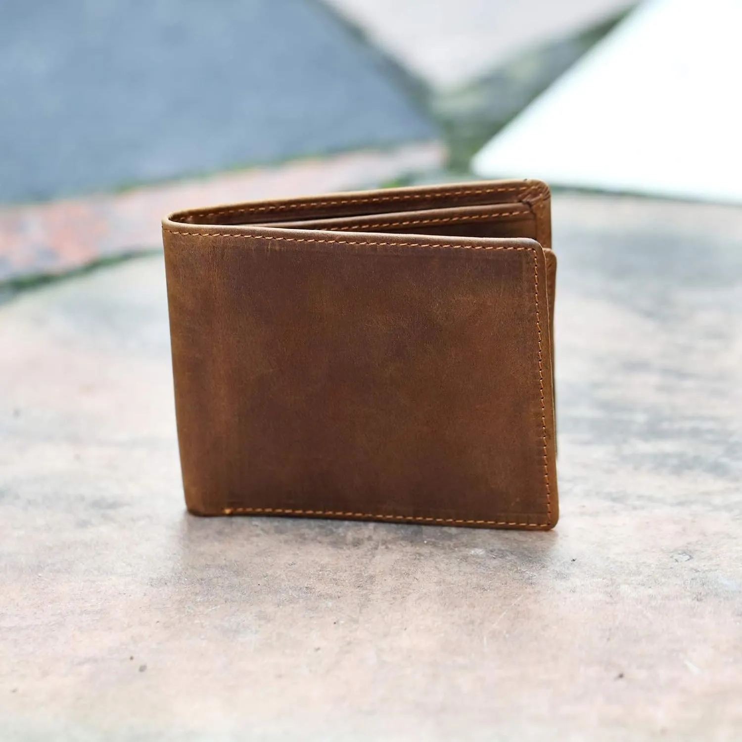 awofer Wallet Presents for Husband, Best Anniversary Presents&Birthday Presents&Valentine Presents, Personalized Engraved Men Wallet, Customized Genuine Leather-4 Styles to Choose