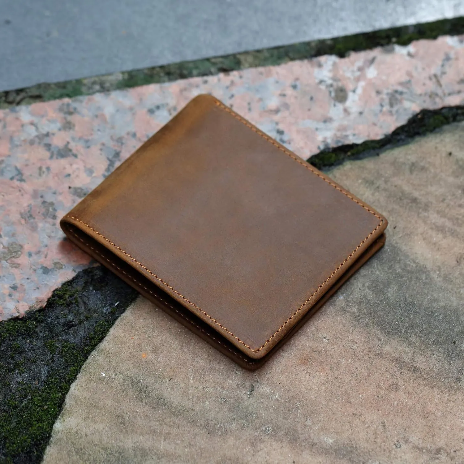 awofer Wallet Presents for Husband, Best Anniversary Presents&Birthday Presents&Valentine Presents, Personalized Engraved Men Wallet, Customized Genuine Leather-4 Styles to Choose