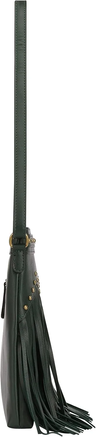 B BRENTANO Vegan Fringed Crossbody Bag with Studs