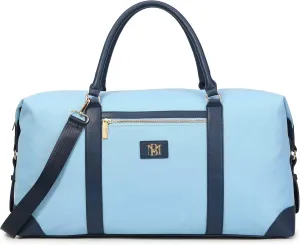 Badgley Mischka Barbara Canvas Tote Weekender Travel Bag (Light Blue)