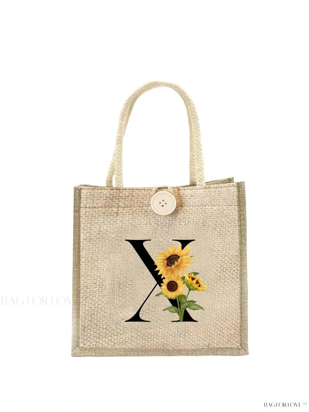 BagForLove - Floral Patterned Handbag with Button Embellishment