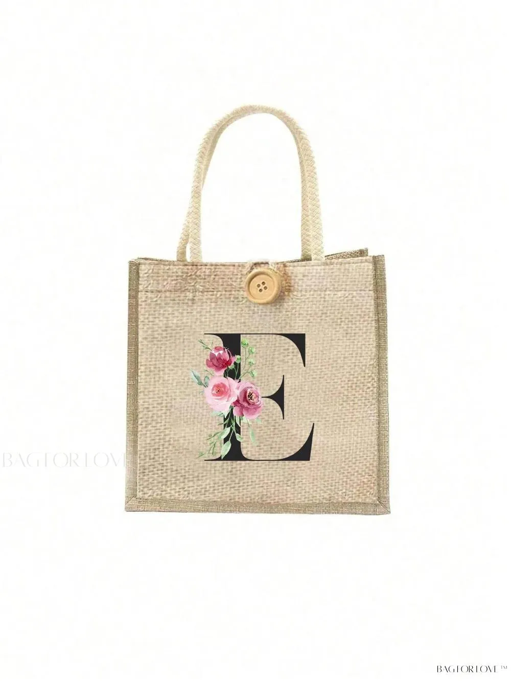 BagForLove - Floral Patterned Handbag with Button Embellishment