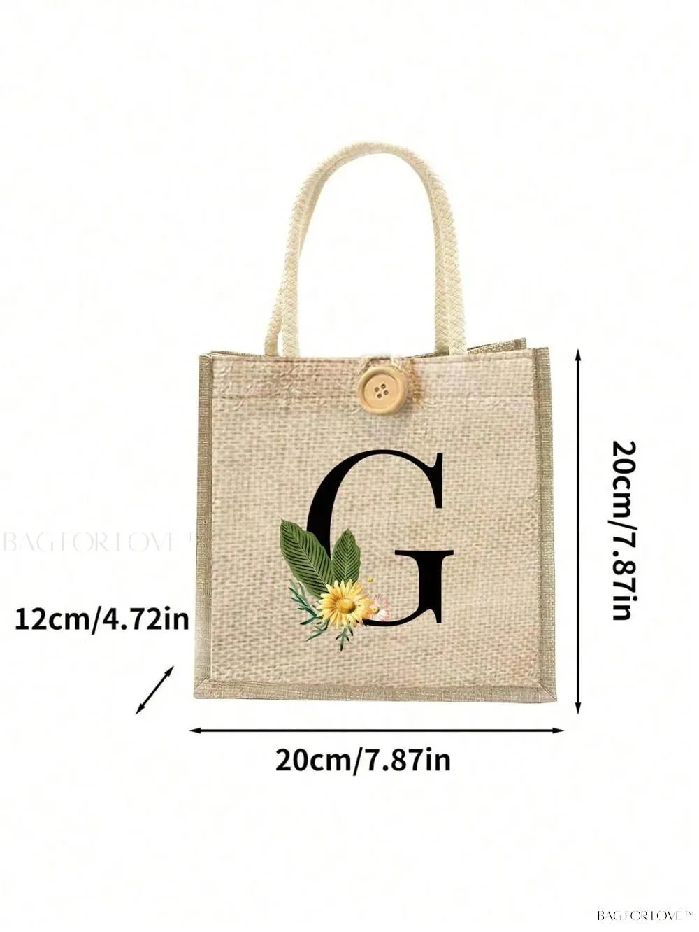 BagForLove - Floral Patterned Handbag with Button Embellishment