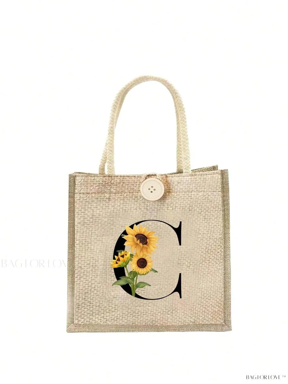 BagForLove - Floral Patterned Handbag with Button Embellishment