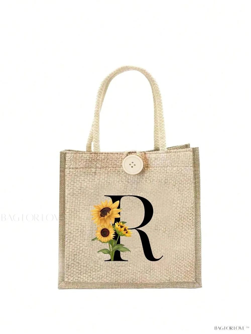 BagForLove - Floral Patterned Handbag with Button Embellishment