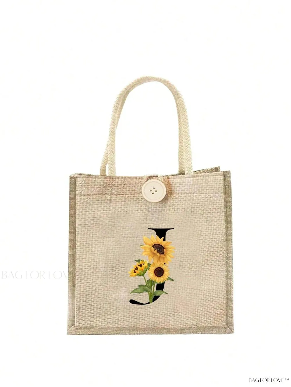 BagForLove - Floral Patterned Handbag with Button Embellishment
