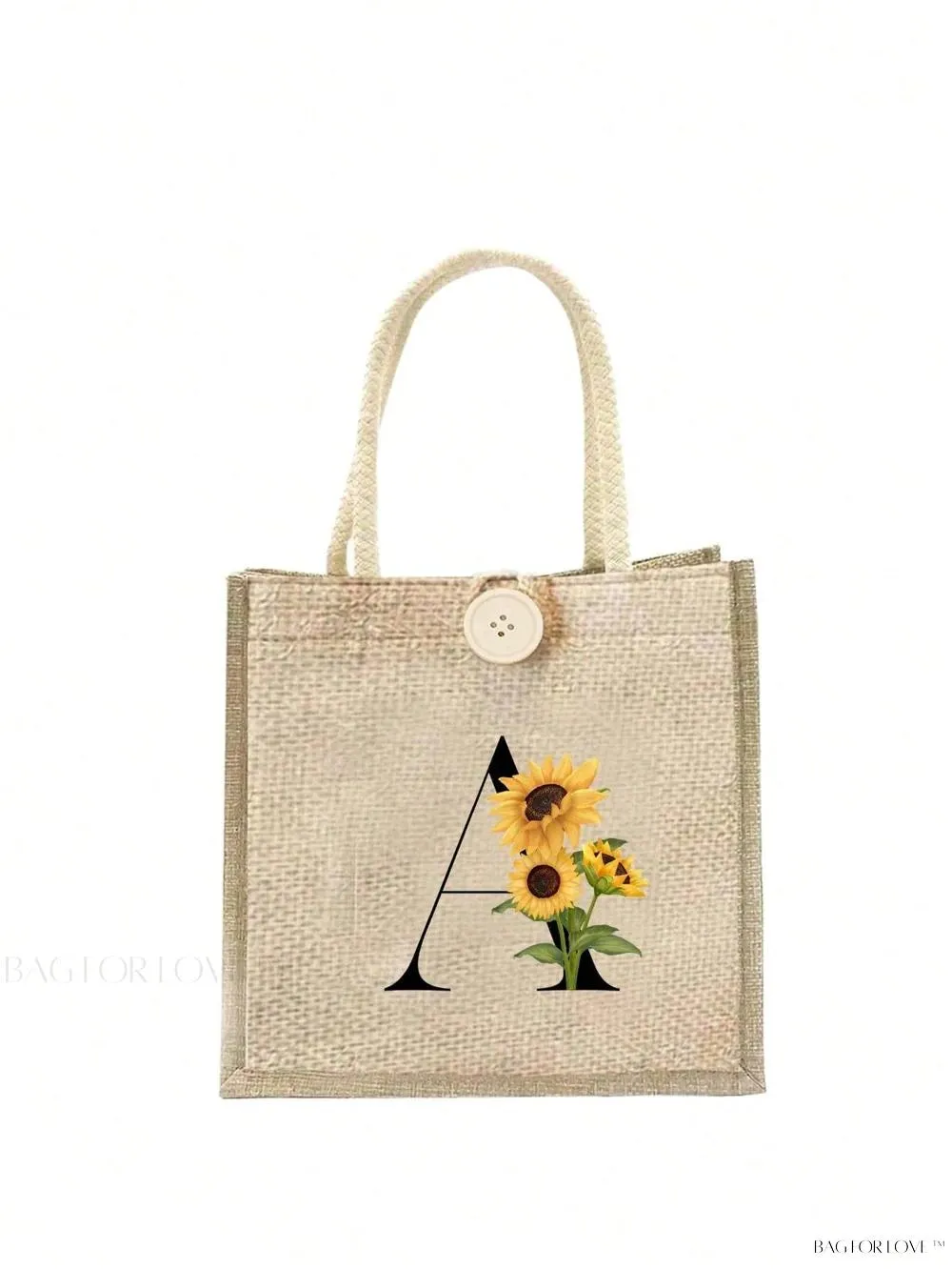 BagForLove - Floral Patterned Handbag with Button Embellishment