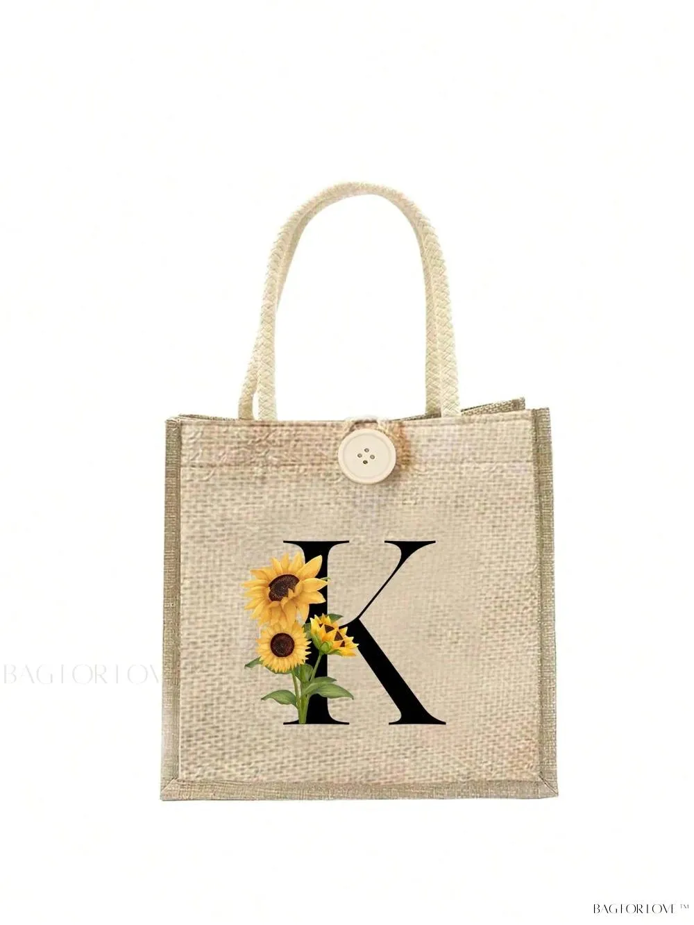 BagForLove - Floral Patterned Handbag with Button Embellishment