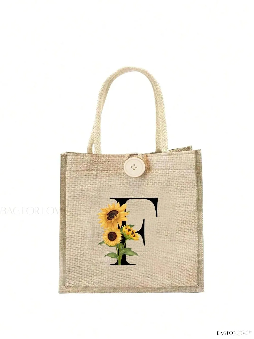 BagForLove - Floral Patterned Handbag with Button Embellishment