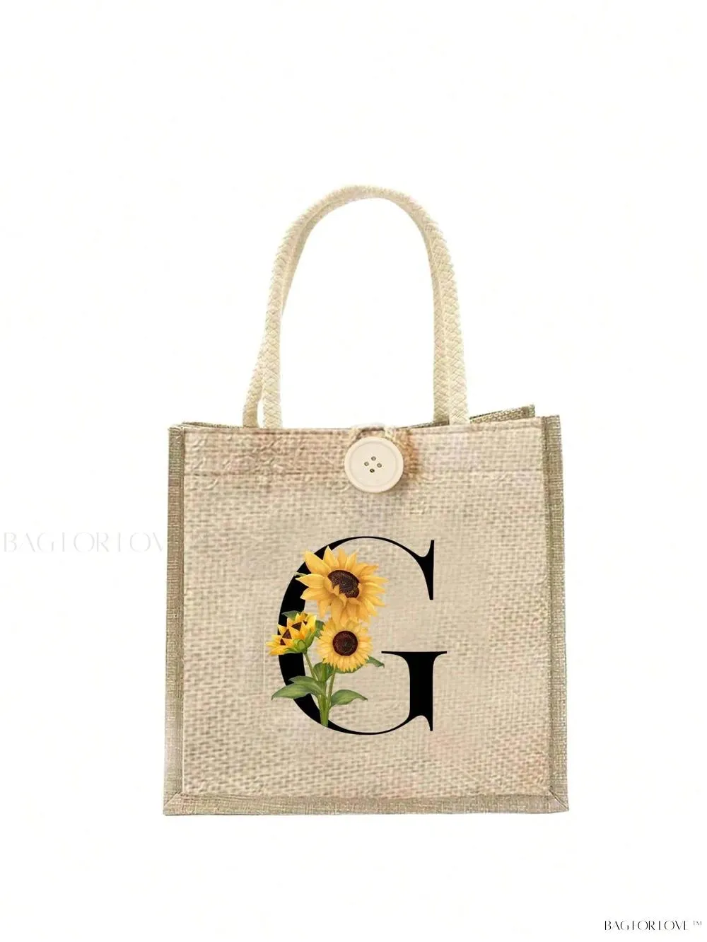 BagForLove - Floral Patterned Handbag with Button Embellishment