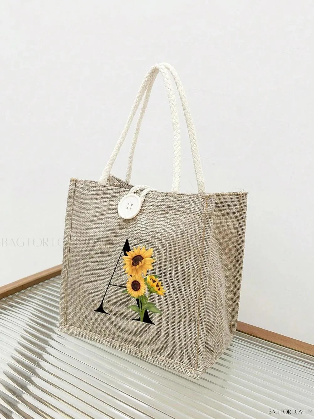 BagForLove - Floral Patterned Handbag with Button Embellishment