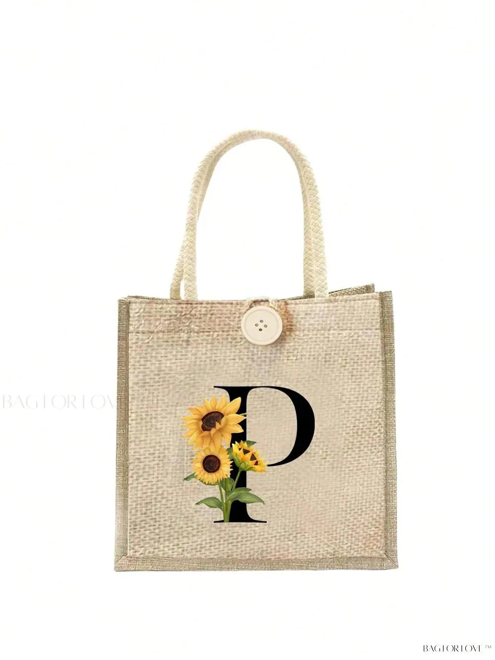 BagForLove - Floral Patterned Handbag with Button Embellishment
