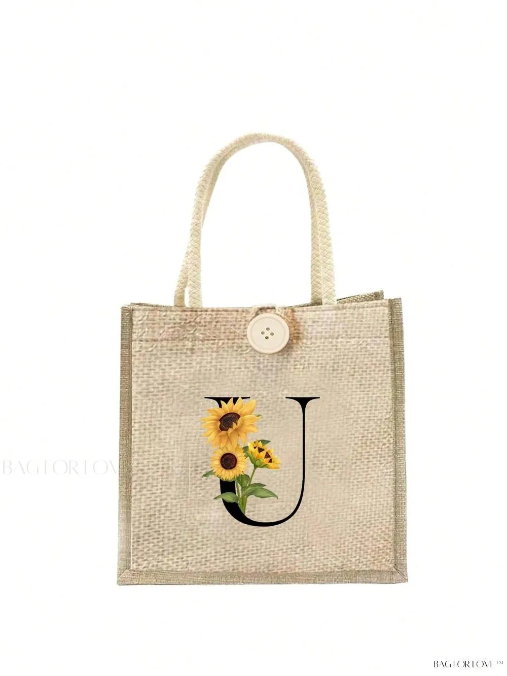BagForLove - Floral Patterned Handbag with Button Embellishment