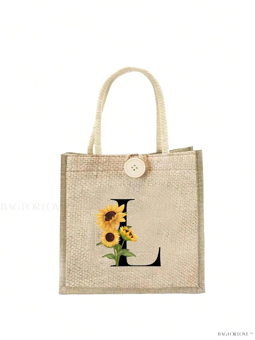 BagForLove - Floral Patterned Handbag with Button Embellishment