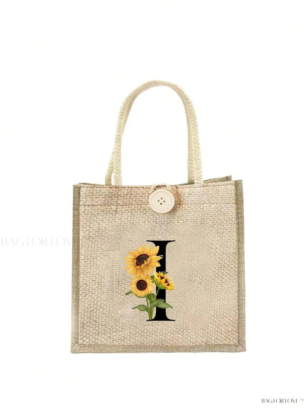 BagForLove - Floral Patterned Handbag with Button Embellishment