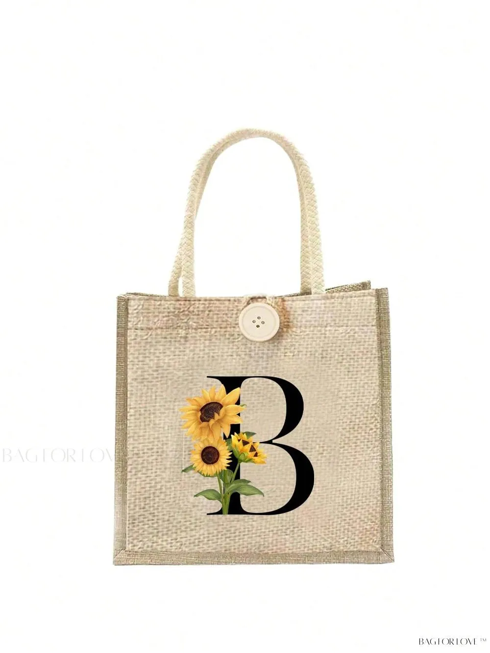BagForLove - Floral Patterned Handbag with Button Embellishment