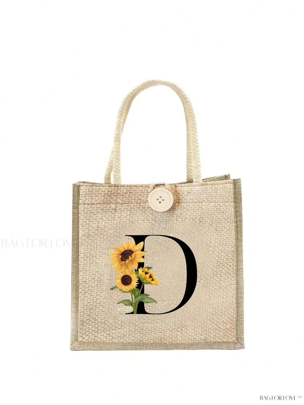 BagForLove - Floral Patterned Handbag with Button Embellishment