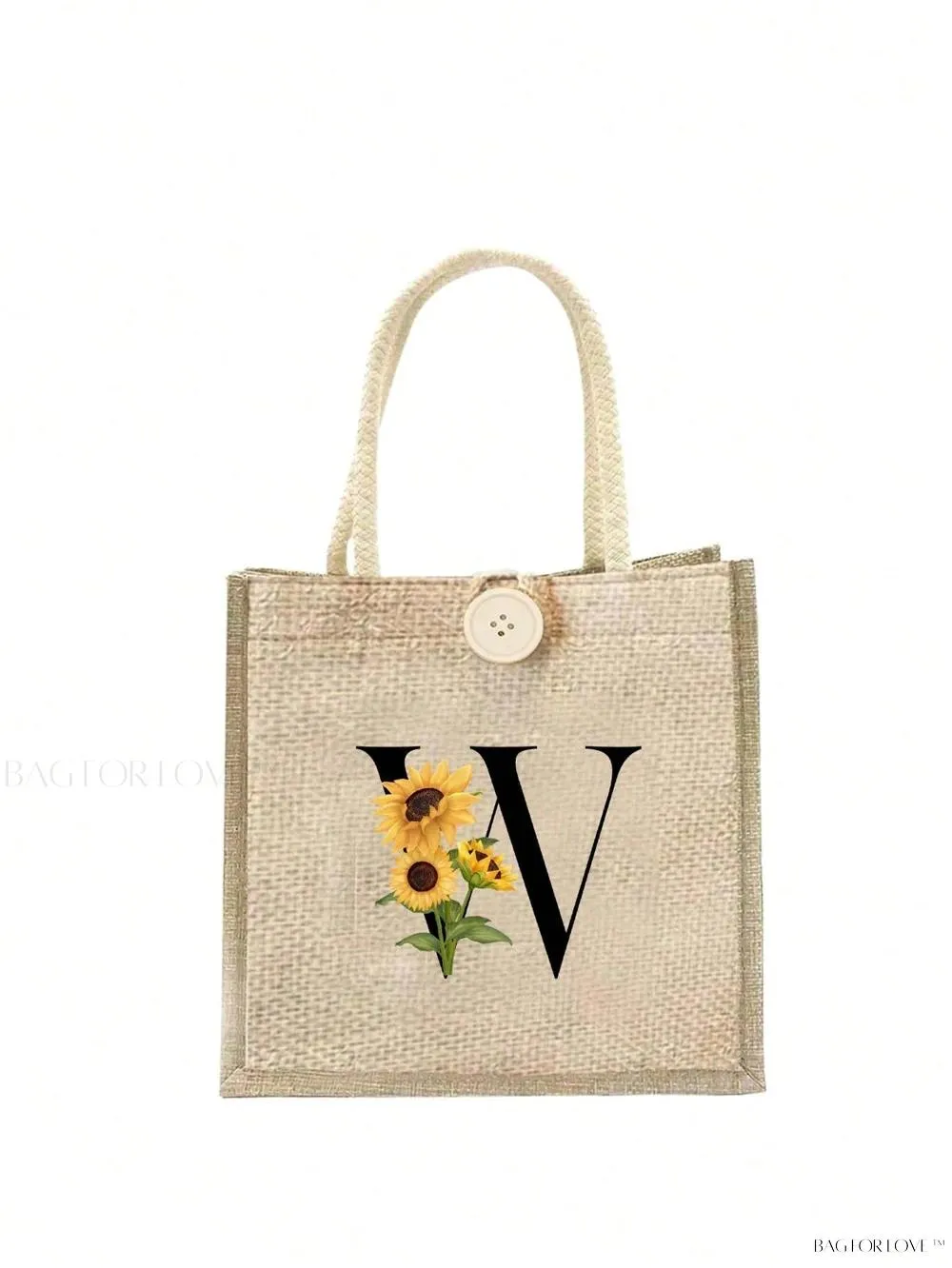 BagForLove - Floral Patterned Handbag with Button Embellishment