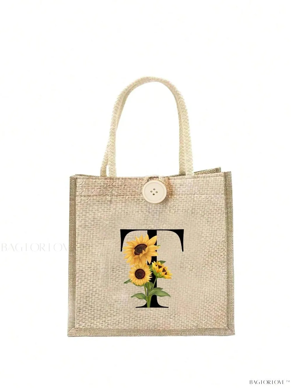 BagForLove - Floral Patterned Handbag with Button Embellishment
