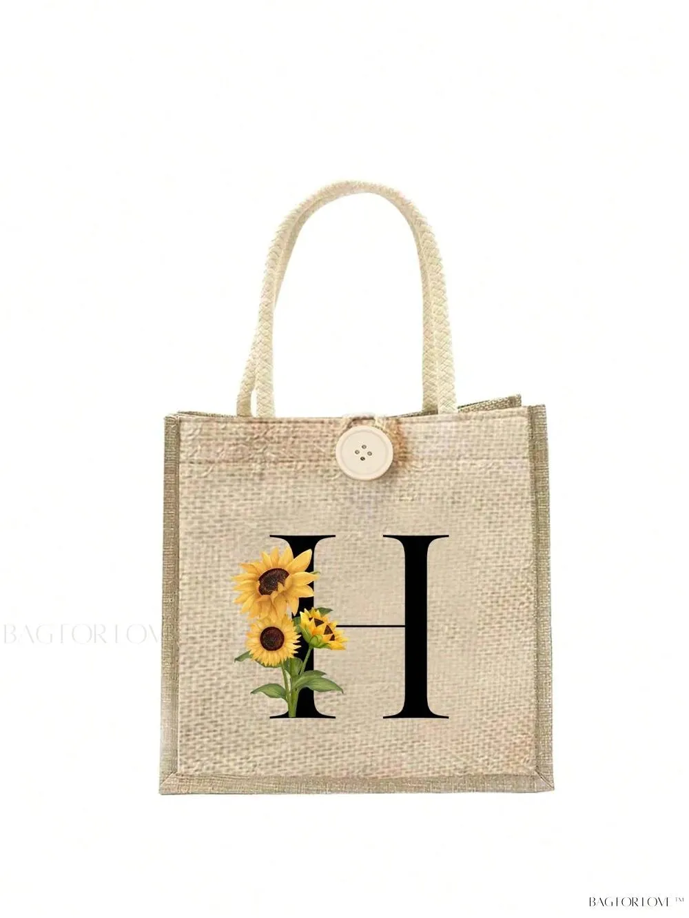 BagForLove - Floral Patterned Handbag with Button Embellishment