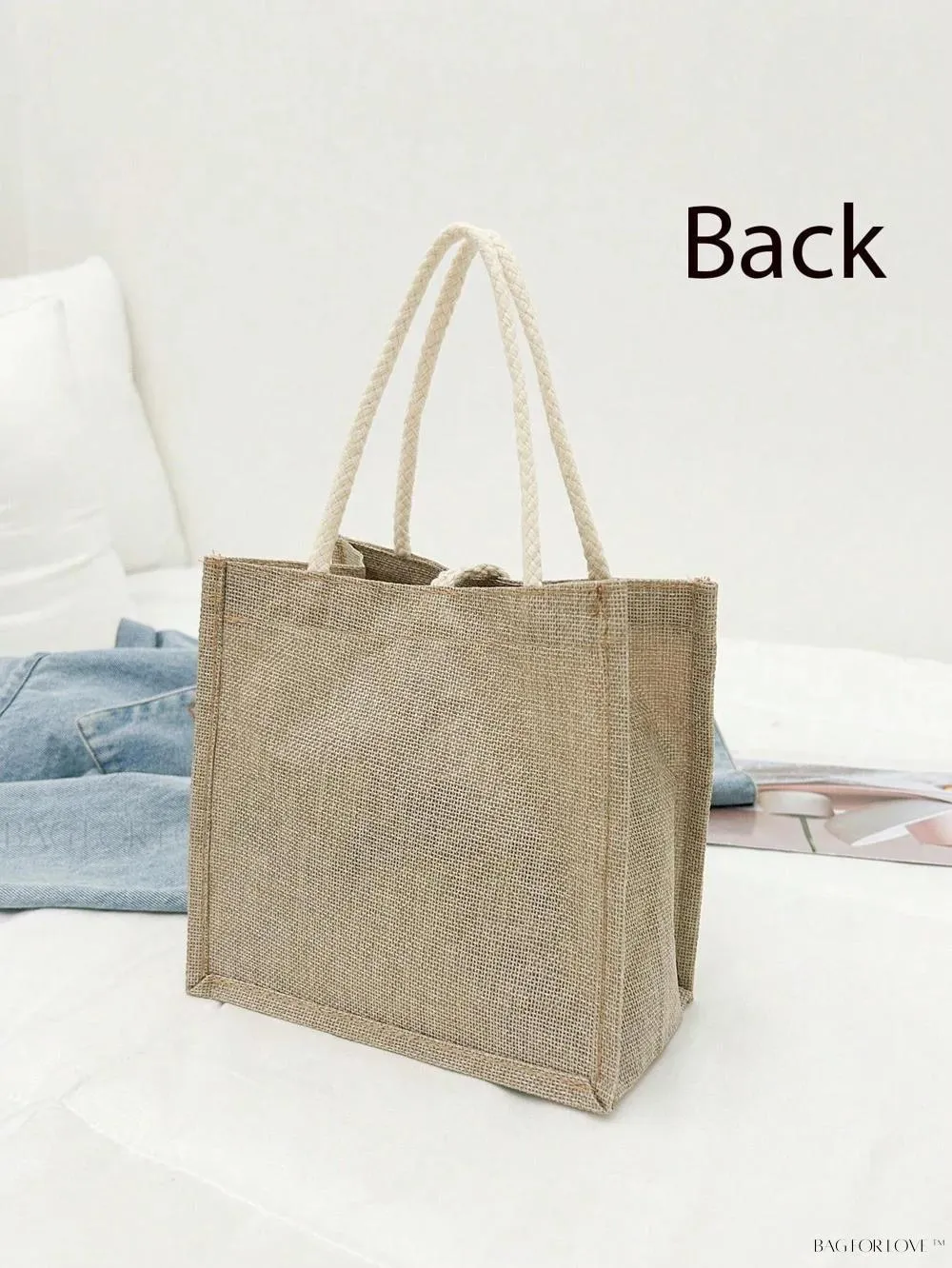 BagForLove - Floral Patterned Handbag with Button Embellishment